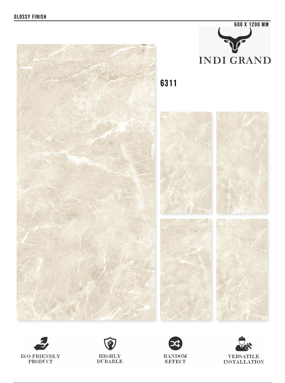 Керамогранит glossy №4 , 60х120, 6311