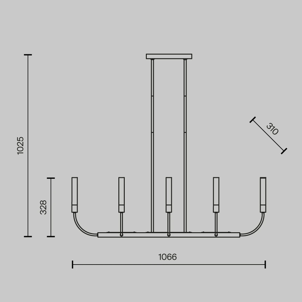 Люстра на штанге Maytoni DEJA VU MOD423CL-08C