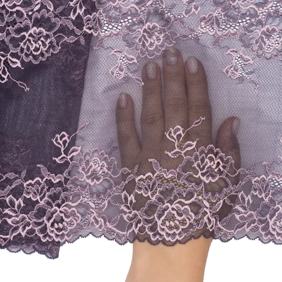 Кружево эластичное фиолетово-розовое 23 см, Китай