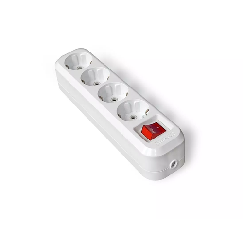 UNIVersal Колодка роз. 4гн.16А 250В АБС-пластик белый земля S304