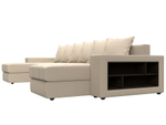 Диван П-образный Дубай полки справа, Бежевый, Экокожа, 31518R