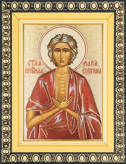 Икона "Мария Египетская" 6х9 в раме 8х11