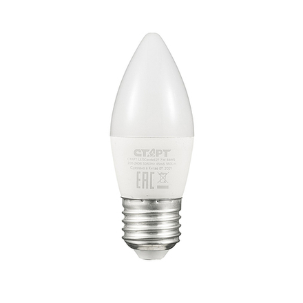Лампа светодиодная LED Старт ECO Свеча, E27, 7 Вт, 6500 K, холодный белый свет