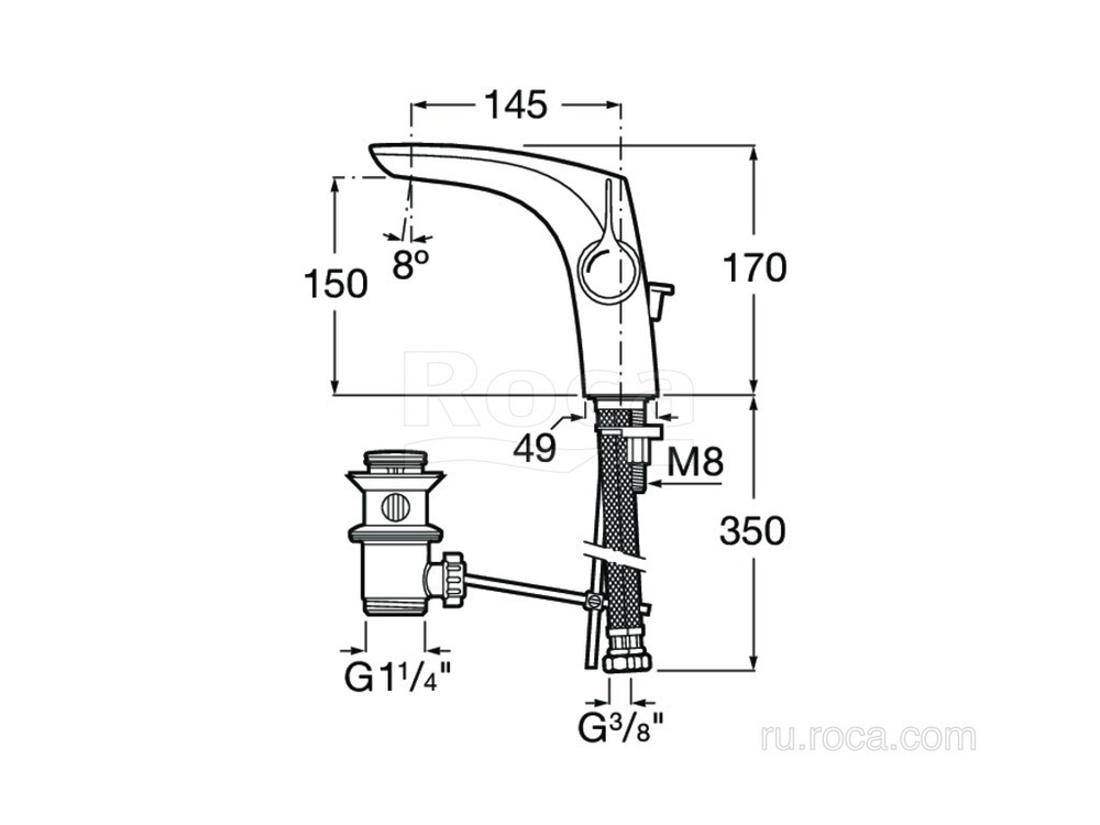 Смеситель Roca Insignia для раковины 5A333AC00