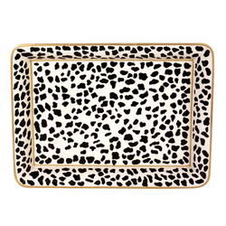 Поднос 40х30см G&C черно-белый с леопардовым рисунком