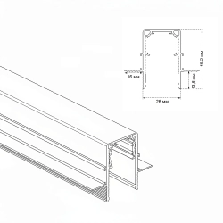 Шинопровод встраиваемый магнитный для ГКЛ12,5 мм Crystal Lux CLT 0.123 02 L2000 WH