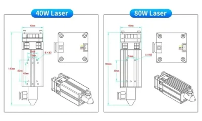 Лазерный модуль 80 Вт, 450 нм, фактическая мощность 10 Вт, с воздушной насадкой, подходит для гравировального станка с, 3D-принтера, деревообрабатывающих инструментов DIY