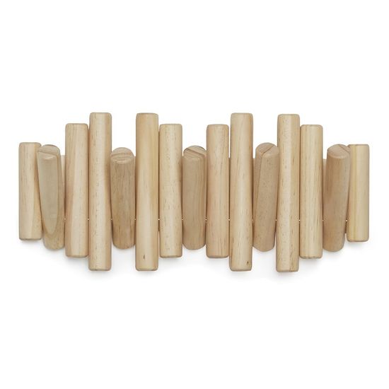 Вешалка настенная picket, 5 крючков, натуральное дерево