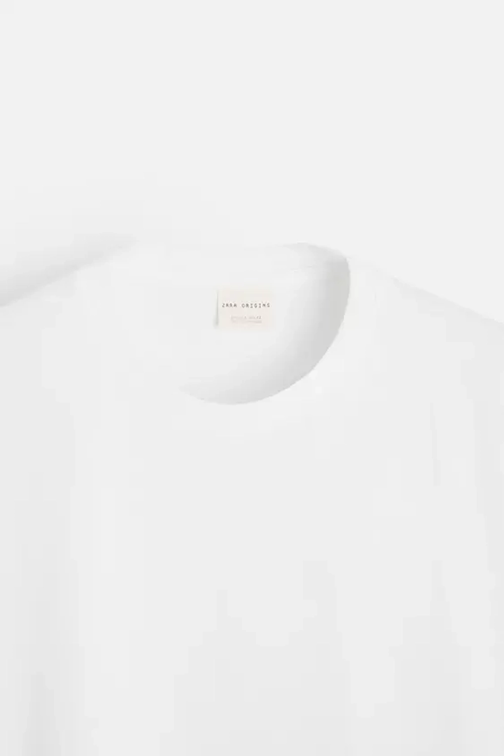 ZARA ФУТБОЛКА MEDIUM WEIGHT, БЕЛЫЙ