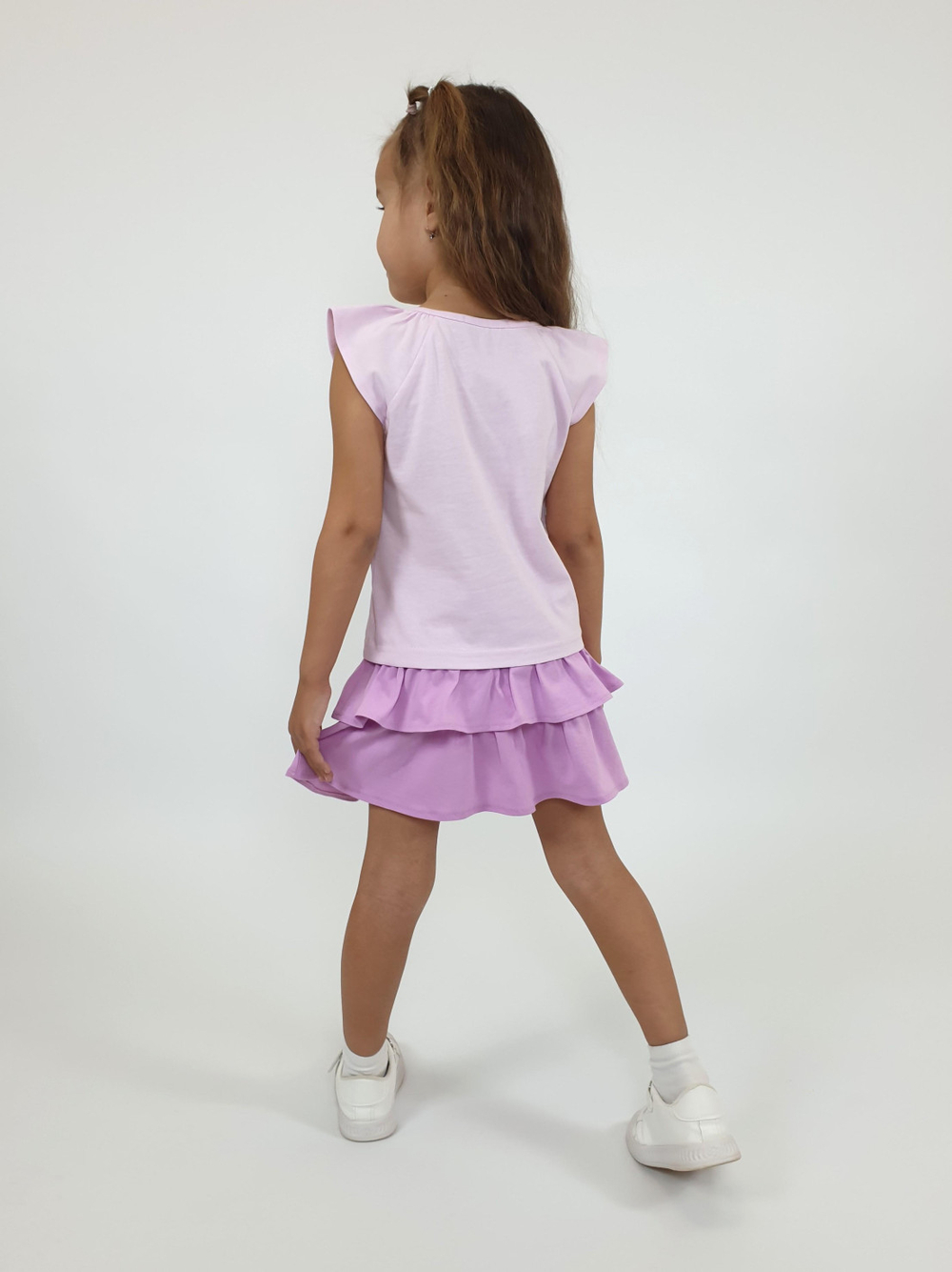 02-136-1 Комплект для девочки (фуфайка+ юбка)