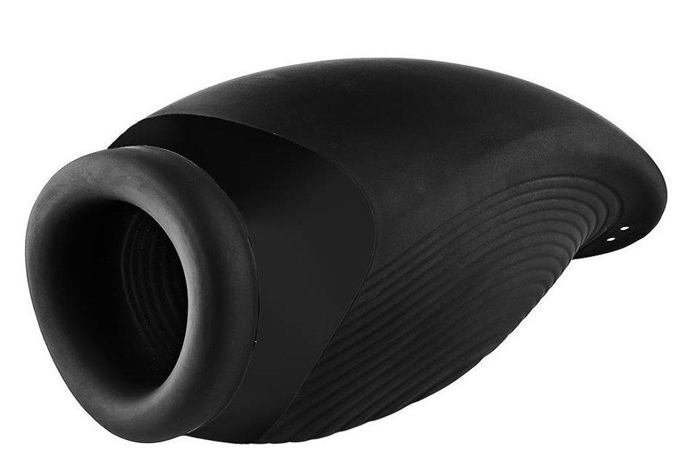 Мастурбатор с вибрацией и функцией нагрева Squeezable Stroker (Цвет: черный)