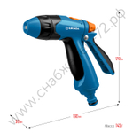 GRINDA B-R, плавная регулировка напора, курок сзади, двухкомпонентный, поливочный пистолет, PROLine (429111)