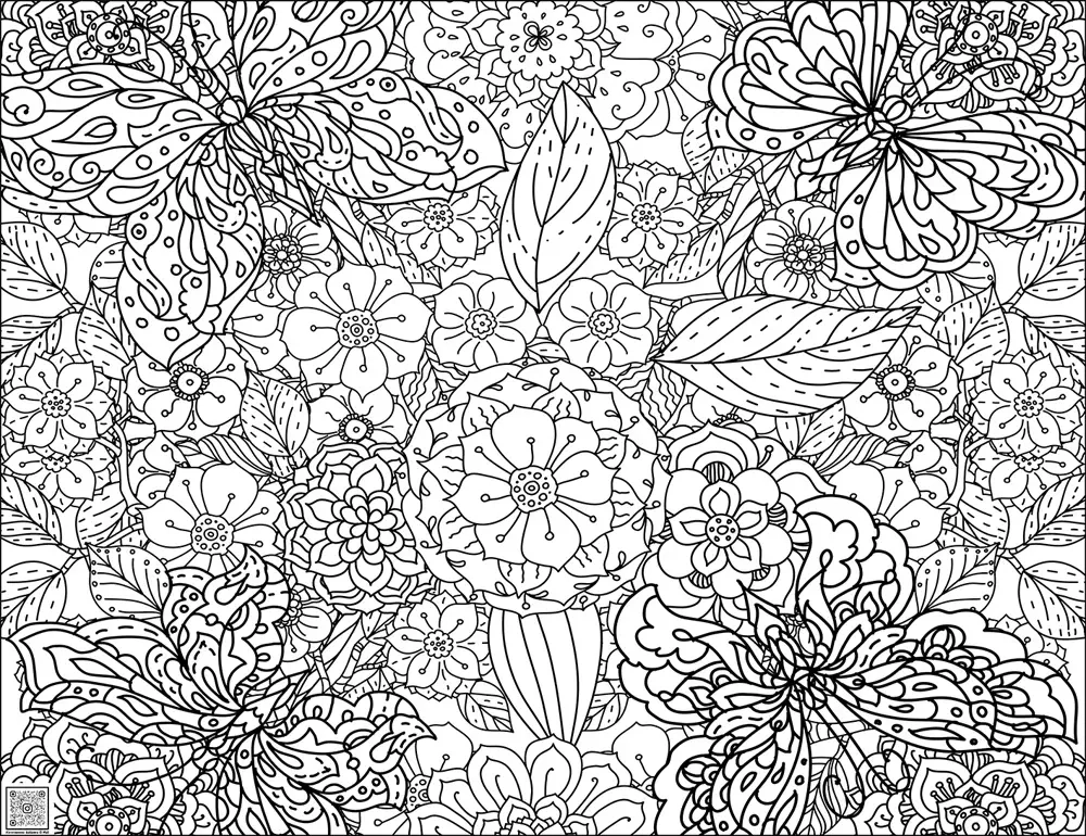 Цифровое панно ID Wall Раскраска "Бабочки в цветах"