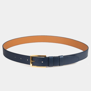 Женский ремень 35мм из кожи сафьяно, синего цвета