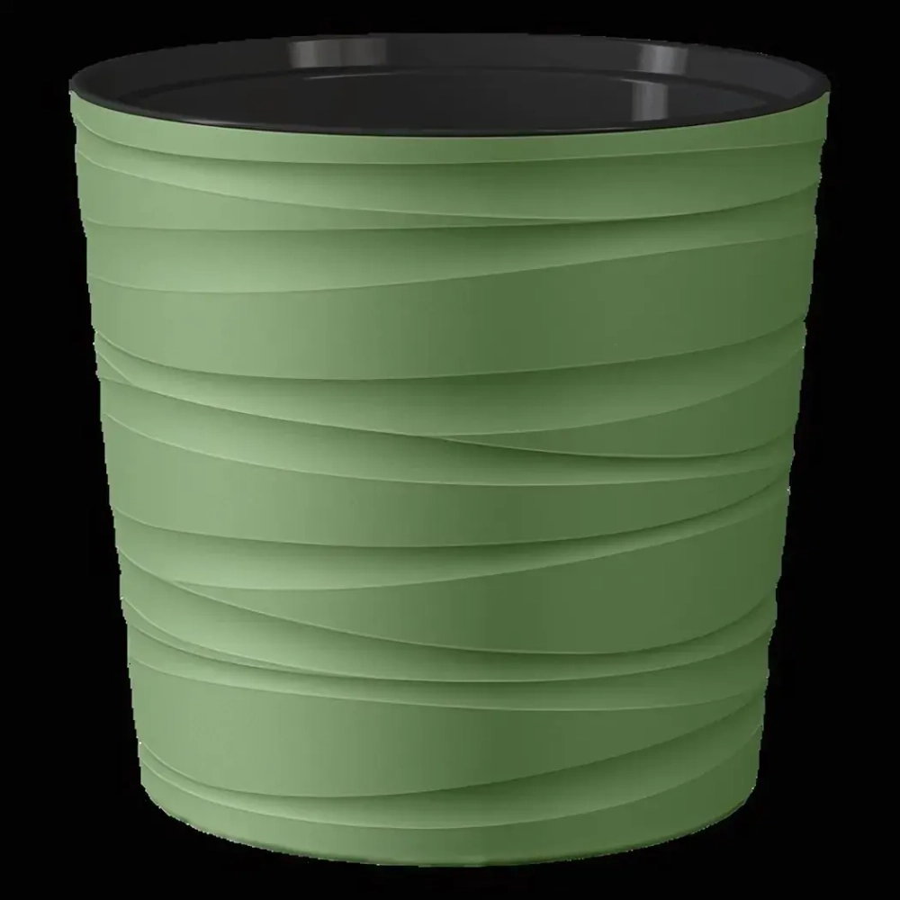 Кашпо для цветов пластиковое 8л d-26см «Модерн Мини» Оливковый