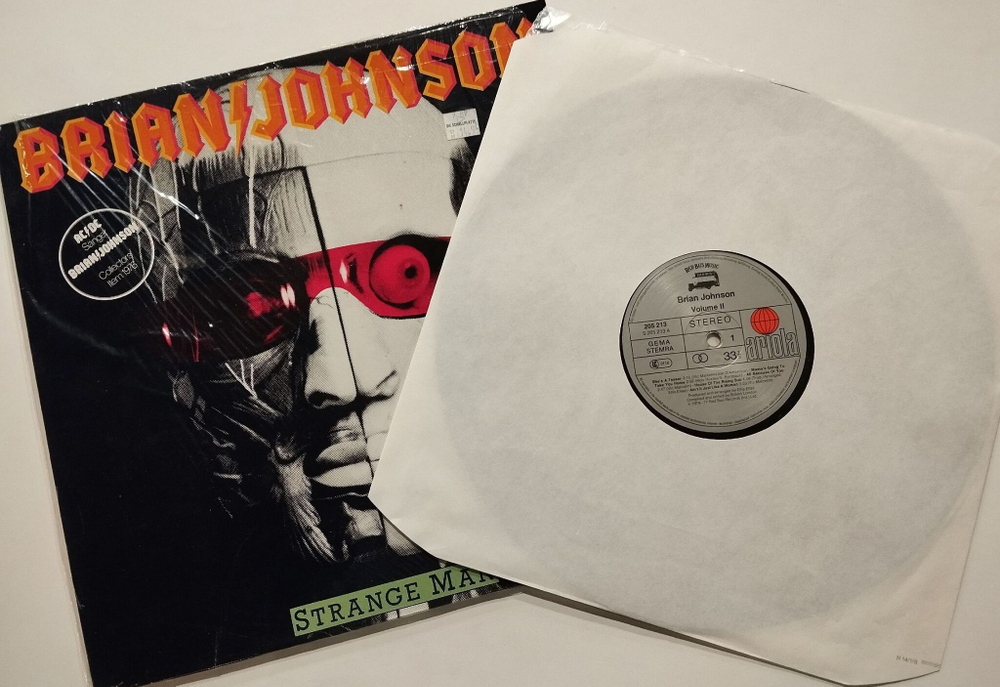 Винтажная виниловая пластинка LP Brian Johnson Strange Man (Germany 1982)