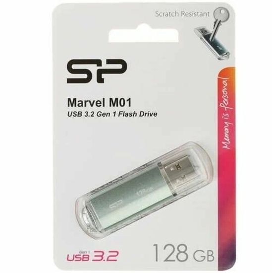 Флешка USB Flash накопитель 128Gb Silicon Power Marvel M01 Blue
