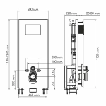 Система инсталляции для унитаза WasserKraft Glan 66TLT.010.ME.BL.RG03 с кнопкой розовое золото