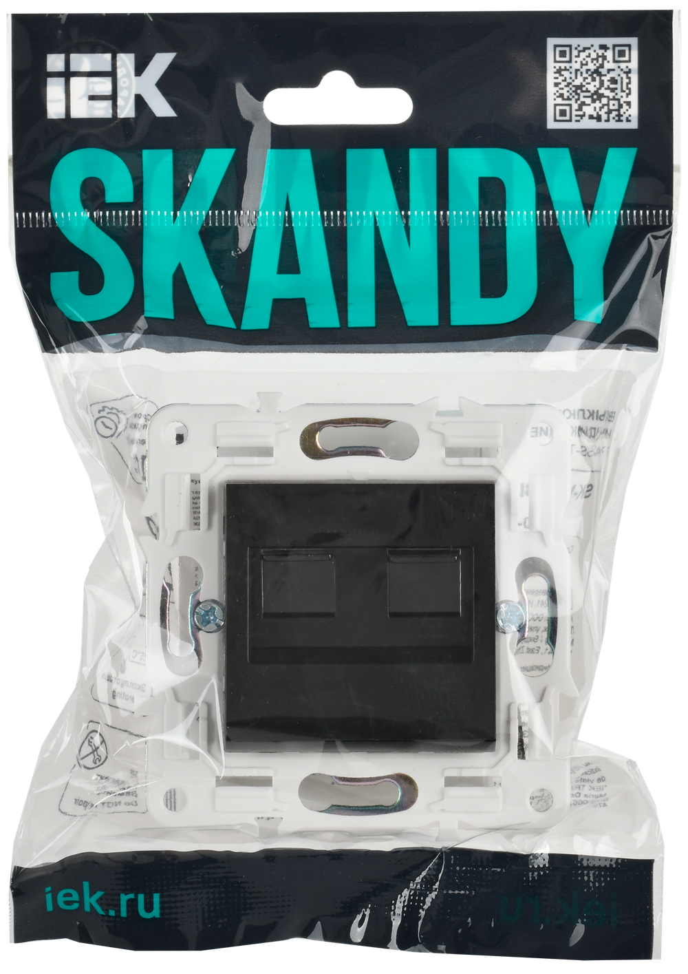 SKANDY Розетка компьютерная двойная RJ45 кат.6 SK-K04Bl черный IEK