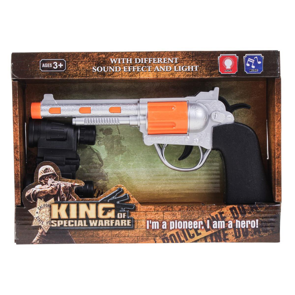 Пистолет на батарейках, коробка 8607B-8