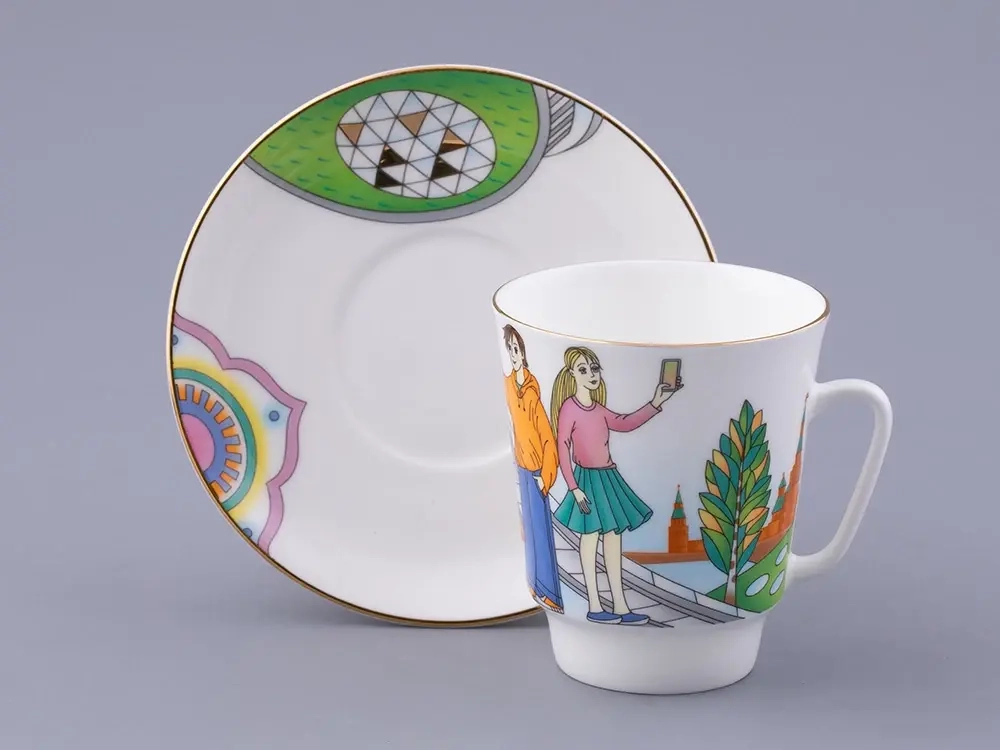 Чашка с блюдцем форма Майская, рисунок Парк Зарядье, арт. 81.32625.00.1