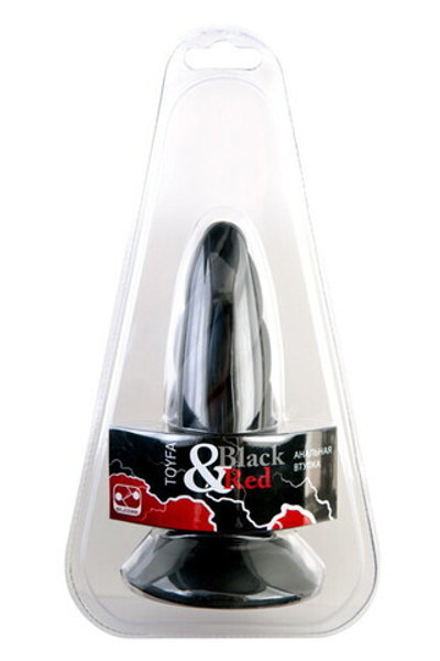 Черная анальная втулка Black & Red (Цвет: ЧЕРНАЯ)