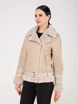 Дубленка зимняя натуральная короткая авиатор