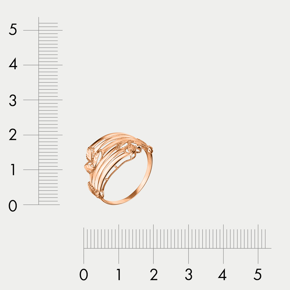 Кольцо женское из розового золота 585 пробы без вставки (арт. 01-10010-2247)