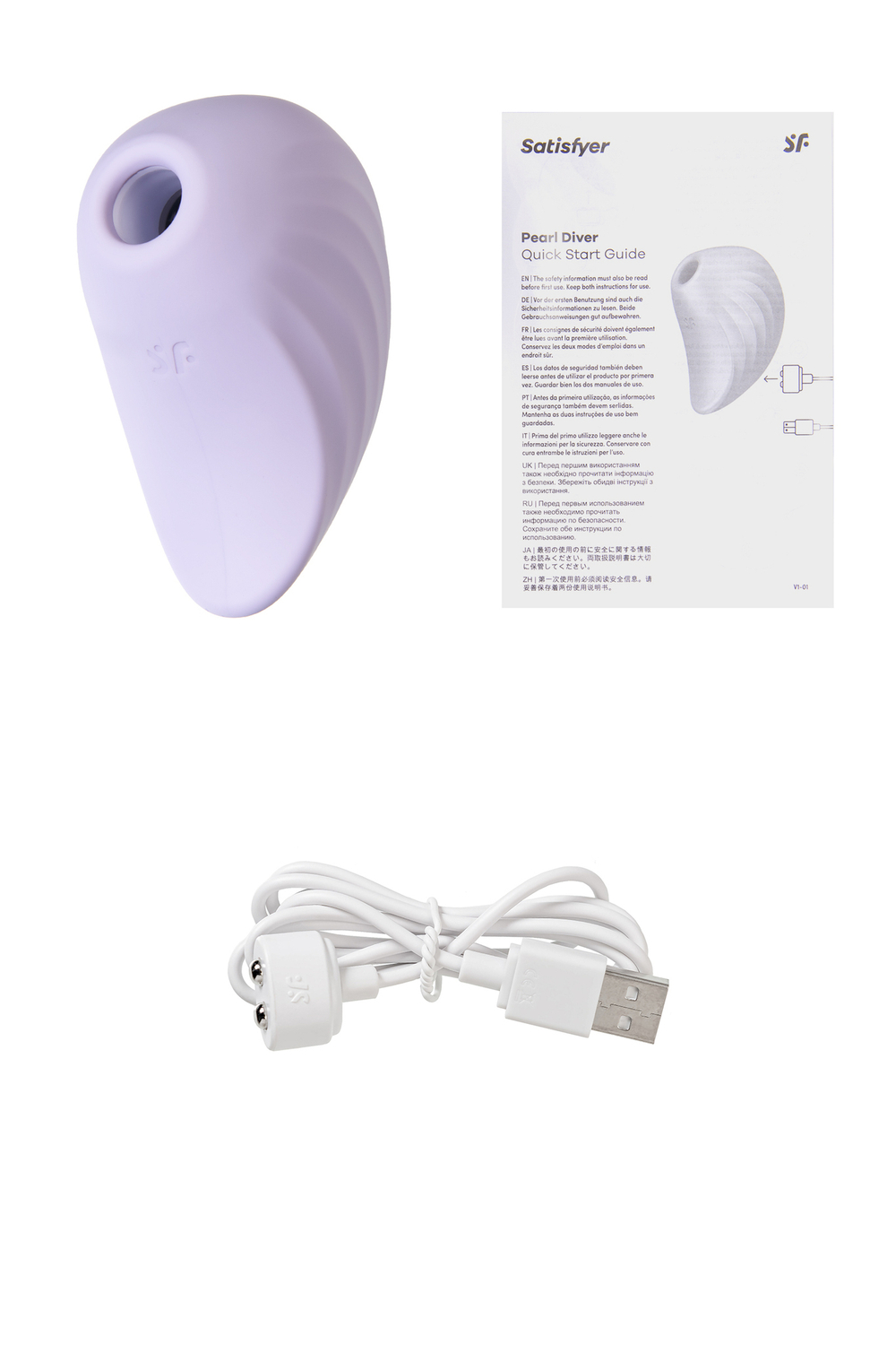 Вакуум-волновой бесконтактный стимулятор клитора Satisfyer Pearl Diver, силикон, фиолетовый, 5 см