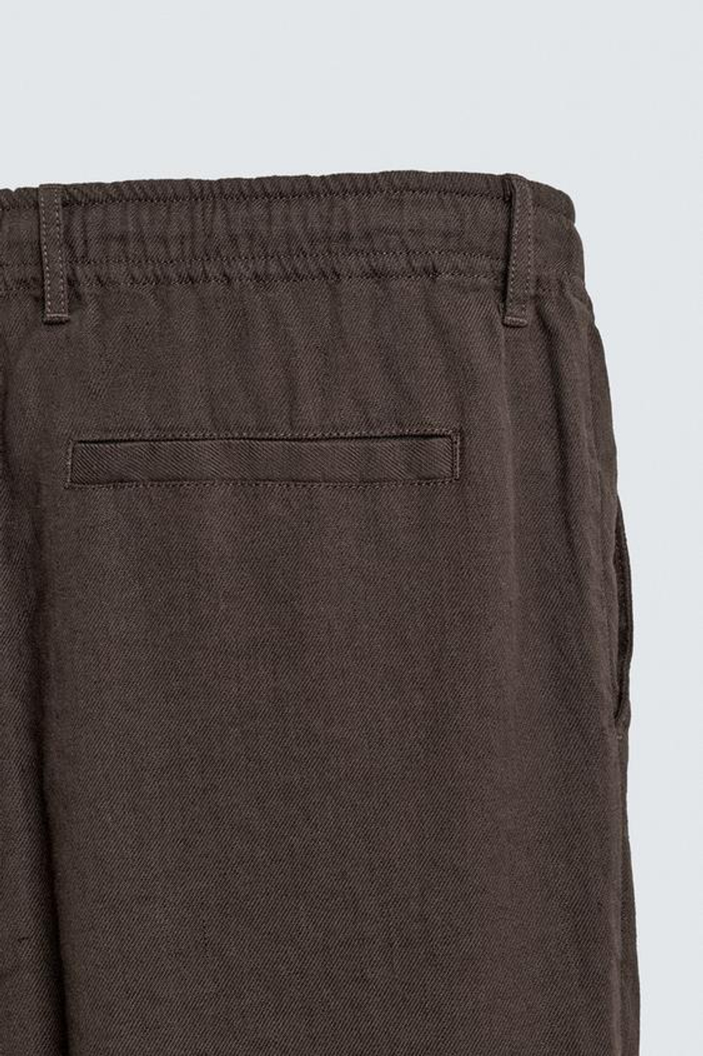 ZARA БРЮКИ RELAXED FIT ИЗ ХЛОПКА И ЛЬНА, КОРИЧНЕВЫЙ