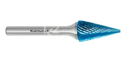 Борфреза твердосплавная Karnasch форма M (конус), 3х8х3х38 мм, универсальная насечка HP-3, покрытие Blue-Tec, арт. 11.5091-010