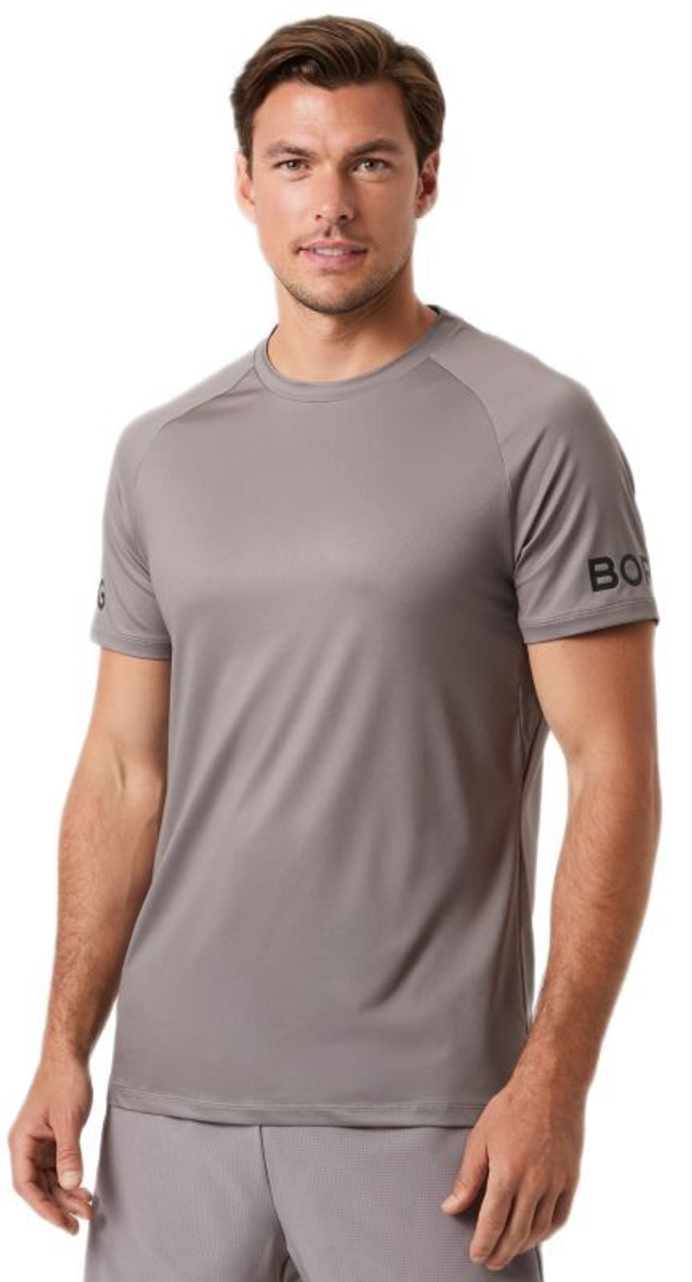 Мужская теннисная футболка Bjorn Borg Mesh Panel - матовый никель