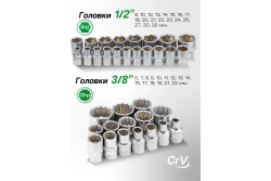 Набор инструмента RF-41421-5: 1/2"&1/4"&3/8"DR с 6-гранными головками 142 пр. ROCKFORCE