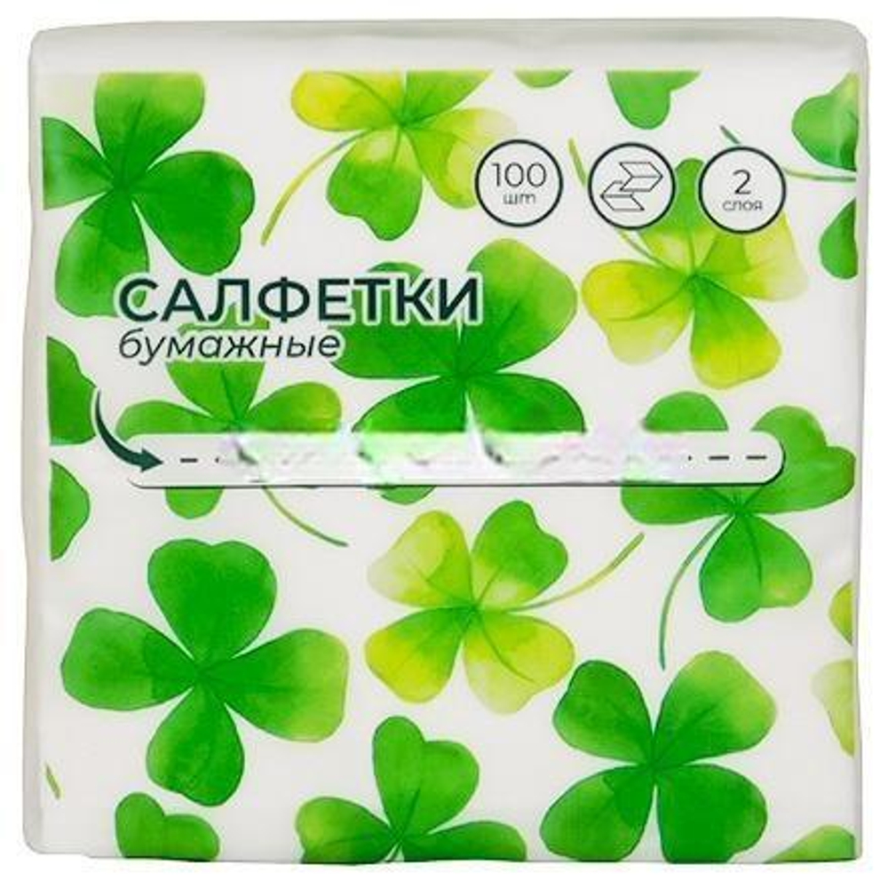 Салфетка V-сложение 21х11 (2 сл.) 100 л."Gratias Клевер Non Stop" белая (1/60 шт.)