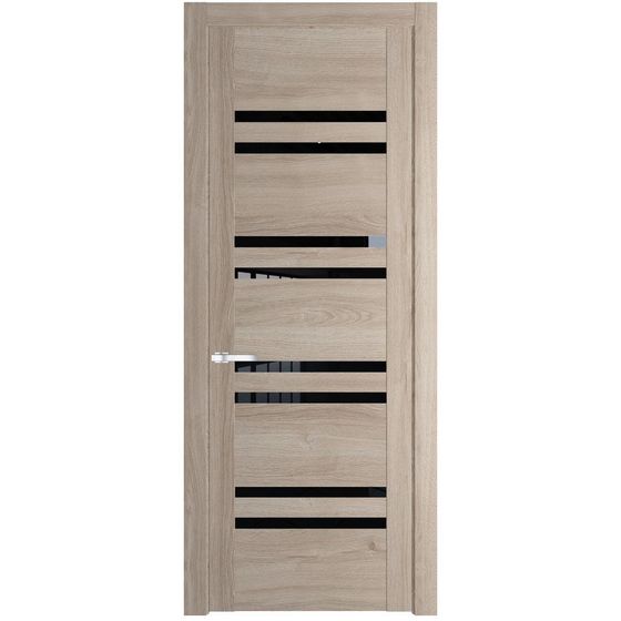 Межкомнатная дверь Profil Doors 1.6N дуб сонома стекло чёрный триплекс