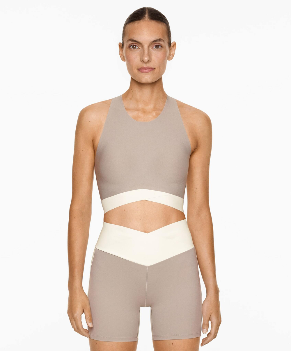 Oysho Топ-майка Perfect-Adapt, серо-коричневый
