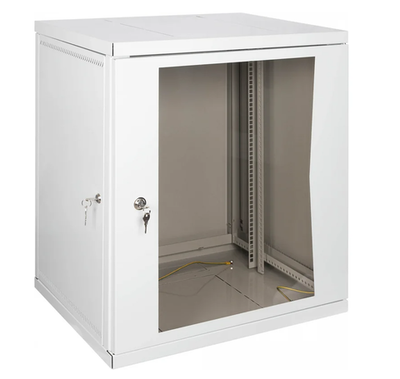Настенный разборный шкаф КДДС 19", 6U, стеклянная дверь, 600x450, серый