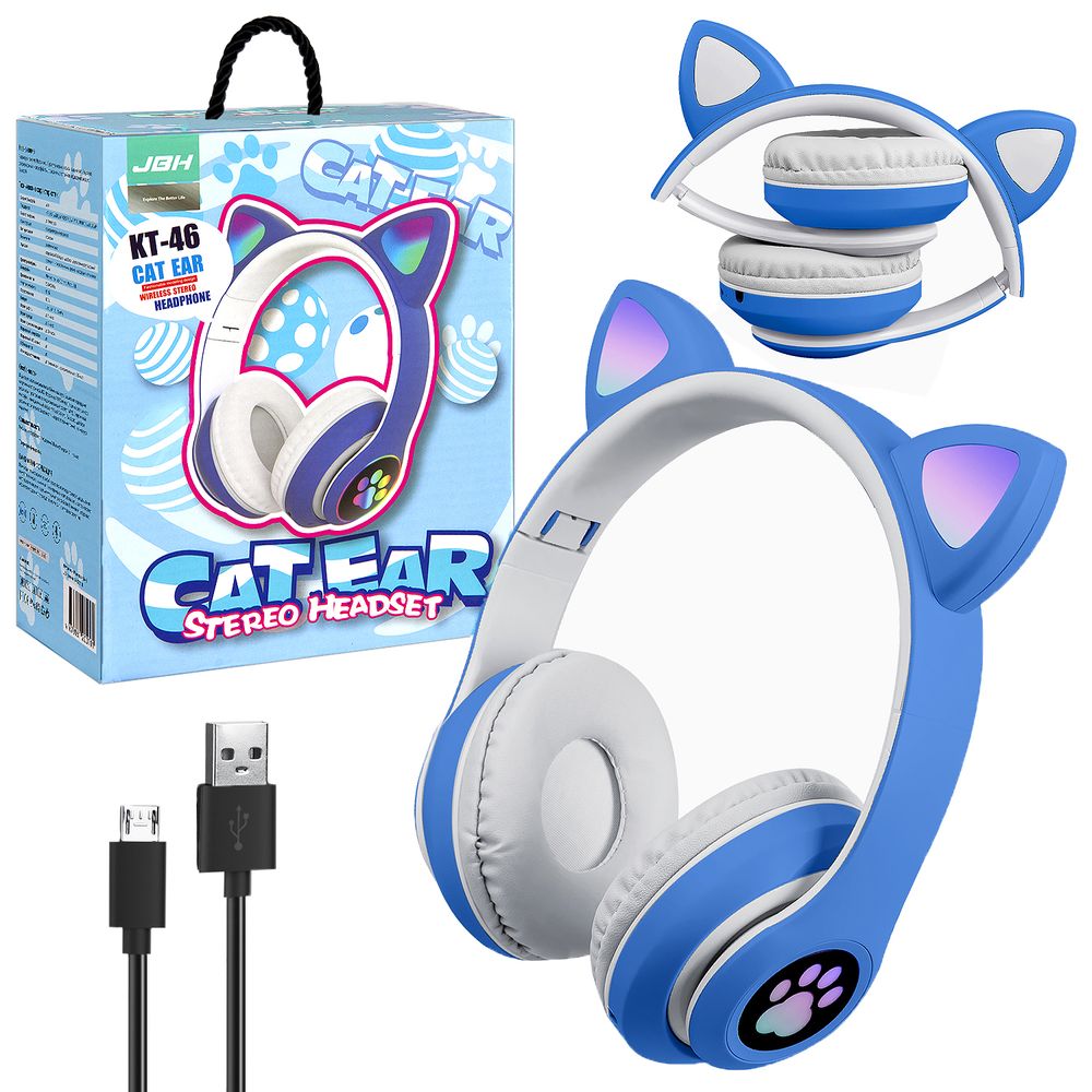 Полноразмерные Bluetooth наушники Cat Ear KT-46 JBH (синий)