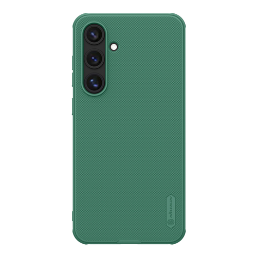 Усиленный двухкомпонентный чехол зеленого цвета (Dark Green) от Nillkin для Samsung Galaxy S24 FE, серия Super Frosted Shield Pro