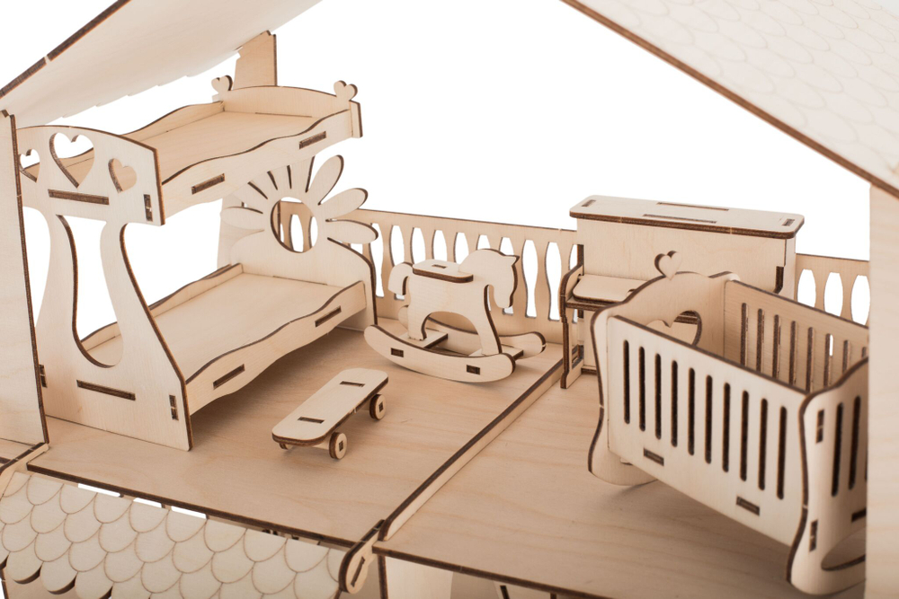 Большой набор кукольной мебели из дерева ХэппиДом Premium