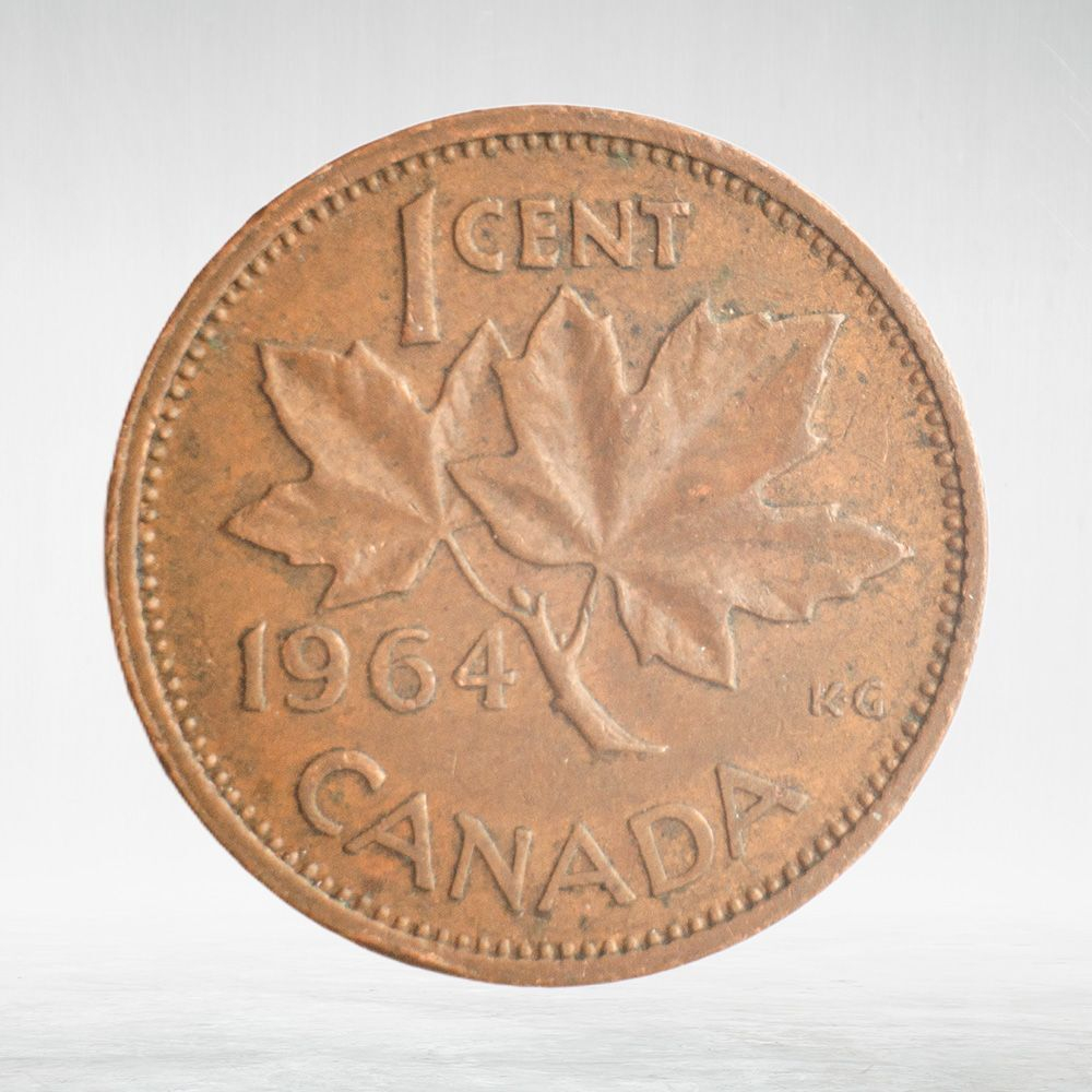 Canada, 1 Cent, 1964 – Elizabeth II (First Portrait), VF