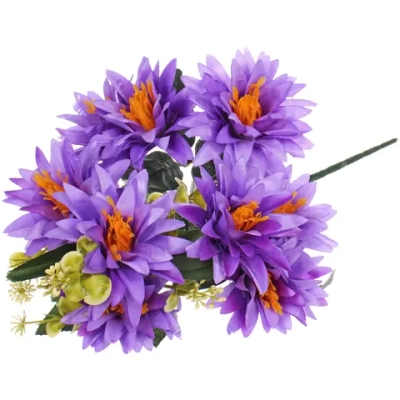 Искусственные цветы «Цветочная мелодия» Астры 50см 9 цветков сиреневые
