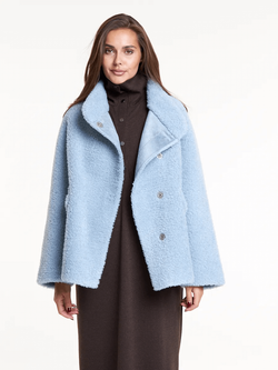 Шуба чебурашка тедди, голубая, SilverFox