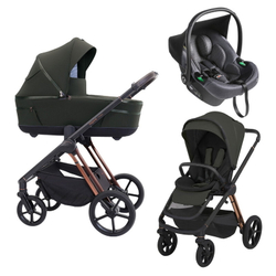 Детская коляска 3 в 1 Espiro Miloo 2025 и автокресло Pi Graphite 204 luxury green / Графитовый (Graphite 117)