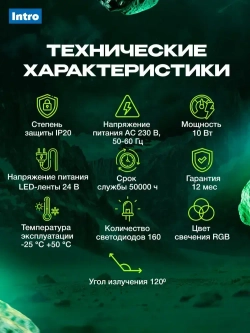 Светодиодная лента RGB 24 В ЭРА 5050Kit умная с пультом и блоком питания, 20 м, 12 Вт