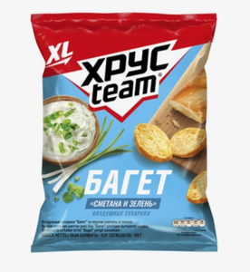Сухарики Хрусteam Baget сметана и зелень, 100 г
