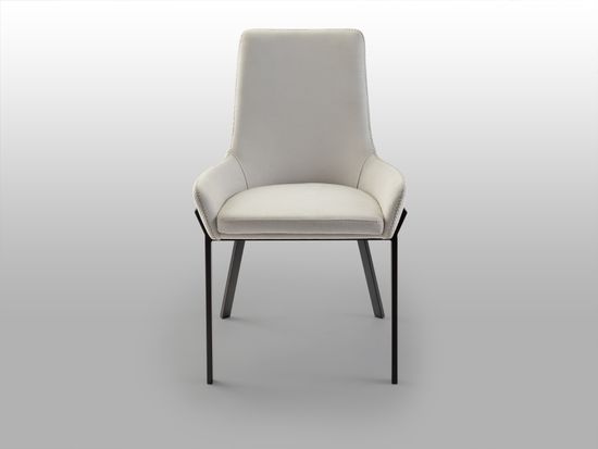 Стул Diane черный металлический с белой обивкой