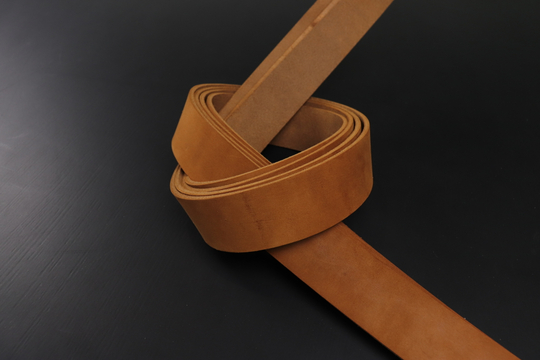 Ременная заготовка Шелк Коньяк гладкая