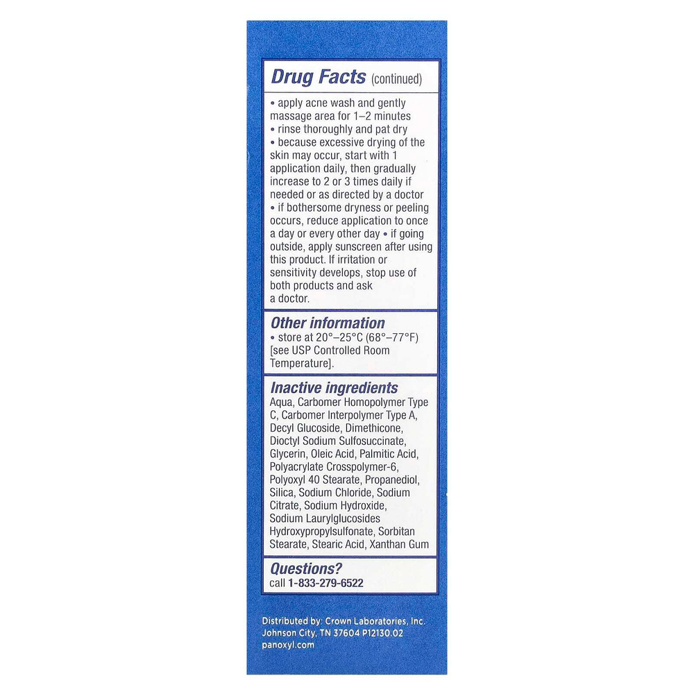 PanOxyl, Пенка для умывания от акне, для лица и тела, максимальная сила действия, 28 г (1 унция)