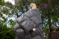 Плед дорожный пуховый 140х200 German Grass Travel Plaid Graphite серый